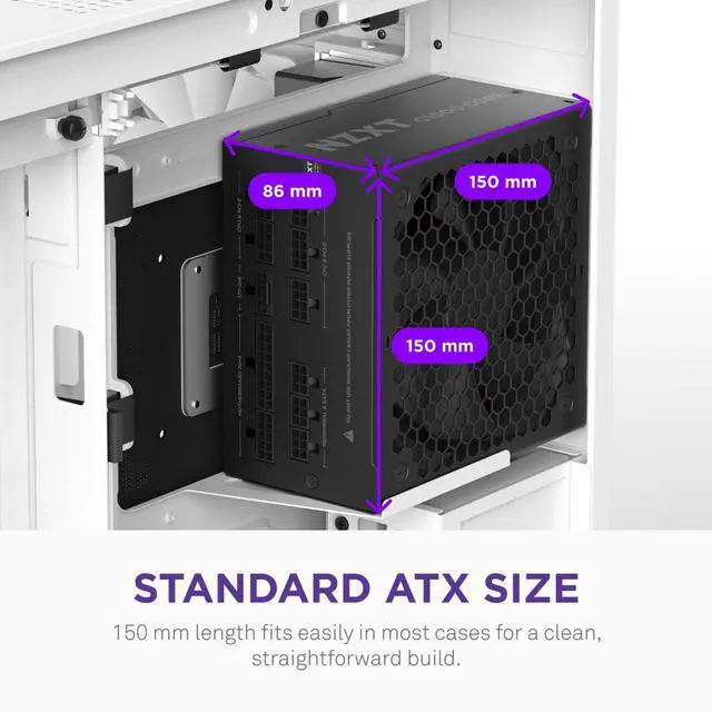 Alt view image 7 of 7 - NZXT C1000 Gold Core 80Plus Gold Fully-modular ATX 3.1 Power Supply, US Power Cord