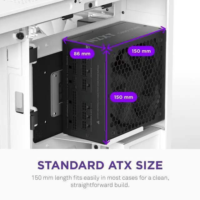 Alt view image 7 of 7 - NZXT C850 Gold Core 80Plus Gold Fully-modular ATX 3.1 Power Supply, US Power Cord