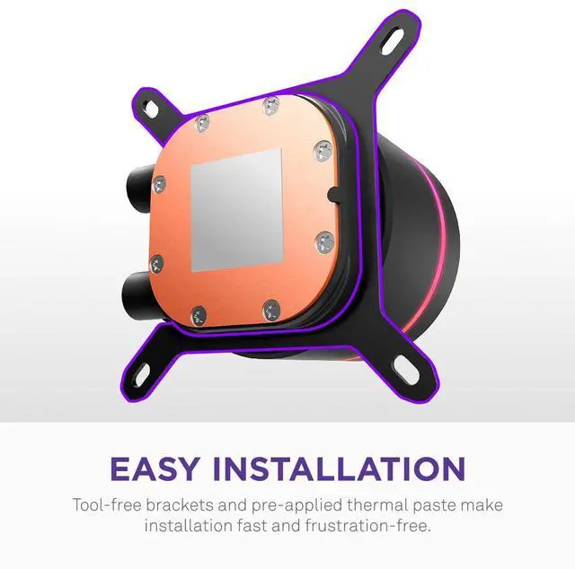 Alt view image 7 of 7 - NZXT Kraken Core 360 RGB - AIO CPU Liquid Cooler - 360 mm Radiator -  360 mm Single-Frame Fan - Compatible with AMD® AM5/AM4 & Intel® LGA 1851/1700/1200/115X - Black