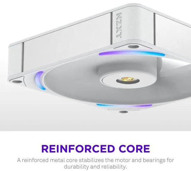 Alt view image 6 of 7 - NZXT F140X Performance Fan - 140mm PWM RGB PC Case Fan - Max Airflow & Static Pressure - Low Noise - LCP Frame & Blades - Magnetic Fluid Dynamic Bearing - 30mm Thick - White