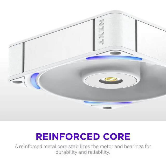 Alt view image 6 of 7 - NZXT F120X Performance Fan - 120mm PWM RGB PC Case Fan - Max Airflow & Static Pressure - Low Noise - LCP Frame & Blades - Magnetic Fluid Dynamic Bearing - 30mm Thick - White