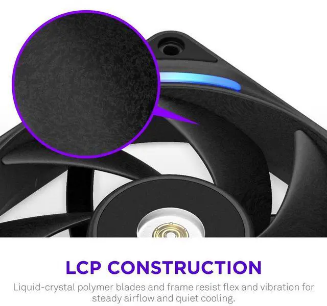 Alt view image 2 of 7 - NZXT F240X Performance Single-Frame Fan - 2x 120mm PWM RGB PC Case Fans - Max Airflow & Static Pressure - Low Noise - LCP Frame & Blades - Magnetic Fluid Dynamic Bearing - 30mm Thick - Black