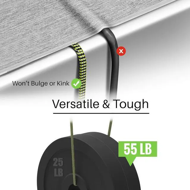 Alt view image 6 of 7 - GEARit Cat 7 Ethernet Cable (25ft, 1-Pack) High Speed Nylon Braided Flat Internet Computer Patch Cord - Compatible Cat7/Cat6/Cat5e RJ45 LAN Router, Modem, Switch, Gaming - 25 feet