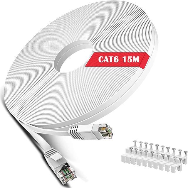 Ethernet Network Patch Cat6 Cable (50ft) - White 