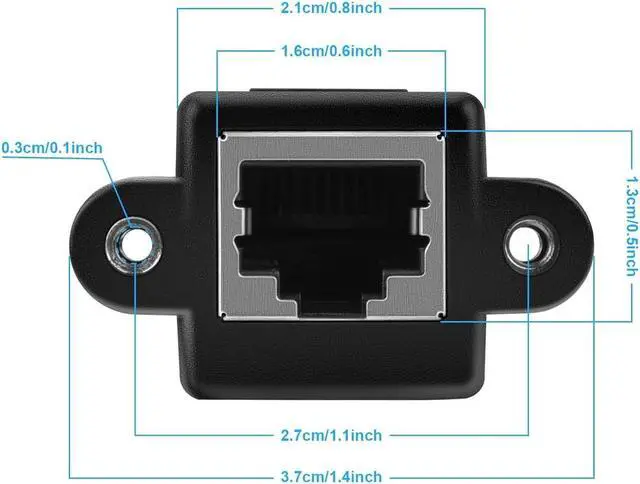 Alt view image 3 of 7 - iGreely Ethernet Extender 2Pack RJ45 Male to Female Screw Panel Mount Cat6/Cat5e/Cat5 Ethernet LAN Network Extension Cable 2ft/60cm CAT6