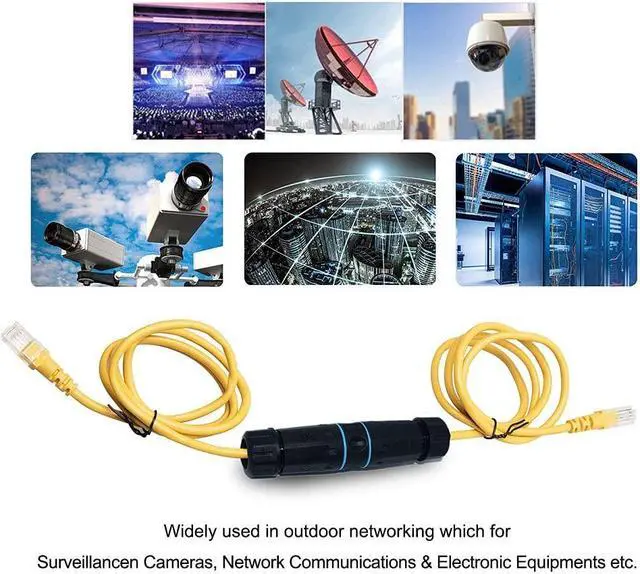 Alt view image 5 of 5 - 5PCS RJ45 Coupler Waterproof Connector IP68 Waterproof Ethernet Outdoor LAN Cable Connector for Cat5/Cat5e/Cat6/Cat7 Ethernet Cable, Shielded Female to Female Waterproof Ethernet Coupler