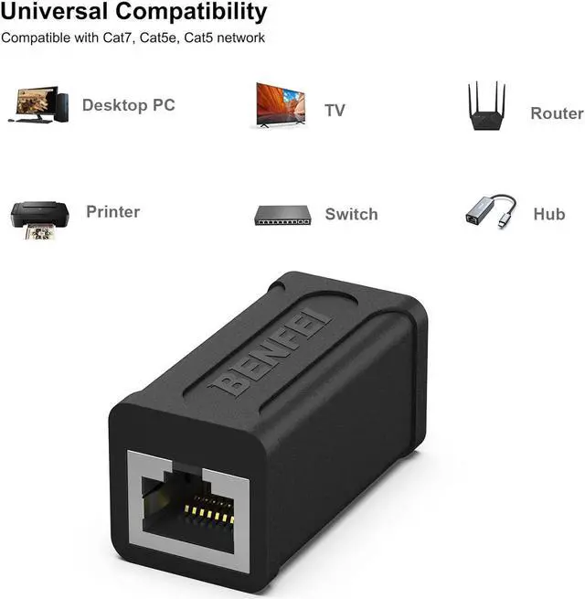 Alt view image 5 of 7 - BENFEI RJ45 Inline Coupler, 10 Pack Cat7 Cat6 Cat5e Ethernet Coupler Female to Female