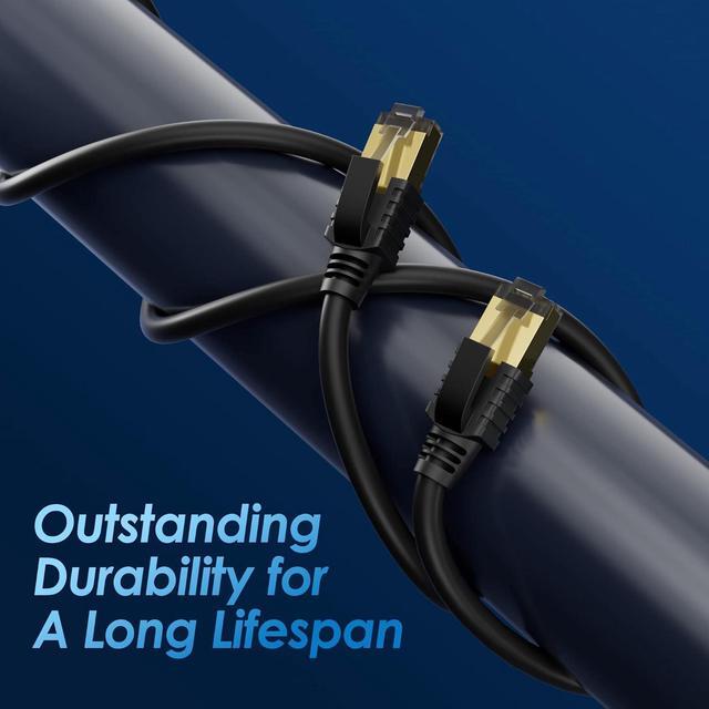 Alt view image 5 of 7 - Cat 7 Ethernet Cable 100 Feet, Long High Speed Internet Cord, CAT7 RJ45 LAN Network Cable, Triple Shielding SFTP 10Gbps 600Mhz Patch Cable, Compatible with CAT6A CAT6 CAT5E CAT5 Cable