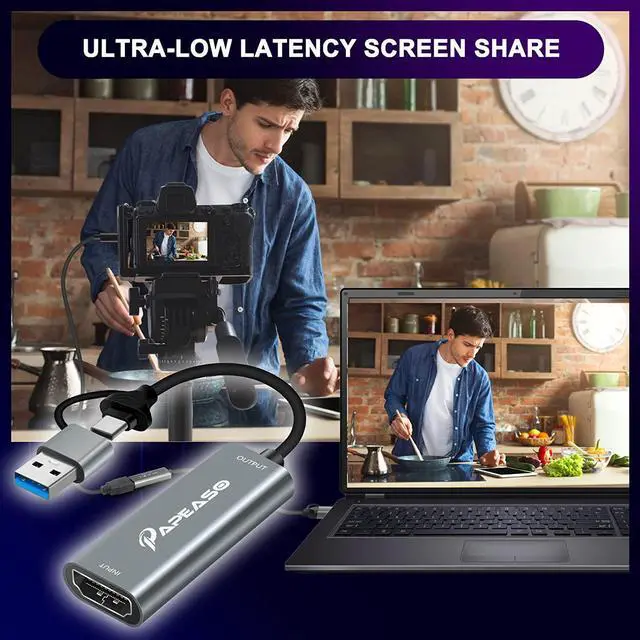 Alt view image 6 of 7 - Capture Card, Video Capture Card HDMI to USB/Type-C 1080P 60FPS Game Capture Card for Streaming, Teaching, Video conferencing or Live Broadcasting