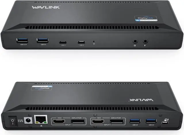 Main image of WAVLINK Universal USB C Laptop Docking Station Dual Monitors 5K/4K@60Hz with 65W Host Charging for Thunderbolt 4/3, USB-C Windows, Mac, Chrome, Ubuntu 20.04,22.04(2HDMI, 2DP, 6USB 3.0, 1Gbps Ethernet