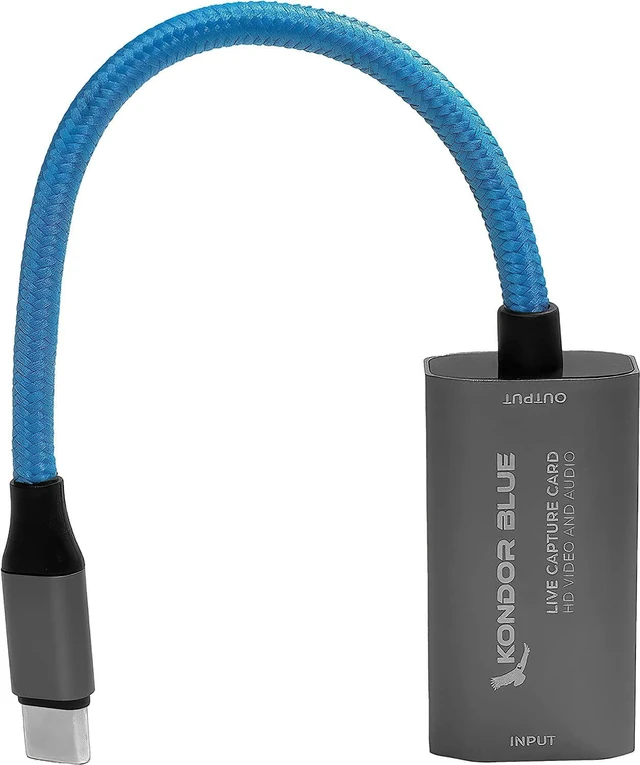 Alt view image 2 of 4 - KONDOR BLUE | USB-C to HDMI Capture Card for Live Streaming Video & Audio | Compatible with Zoom, Skype, OBS, ECamm, VLC, YouTube, Facebook, & Restream + More | Blue