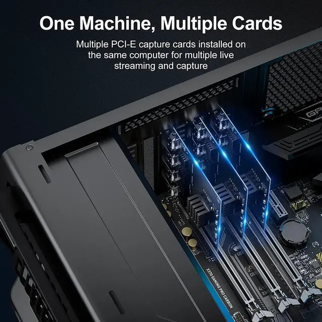 Alt view image 3 of 7 - ACASIS 4K HDMI PCIe x4 Video Capture Card Stream and Record in 1080p60 with Ultra-Low Latency for Video Conferencing, Teaching, Streaming, Broadcasting on OBS, Zoom, Teams with Multicam, PC