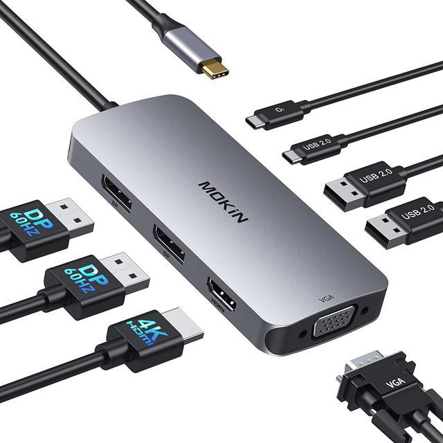 Docking Station Dual DisplayPort, 8 in 1 USB C Hub Dual Monitor