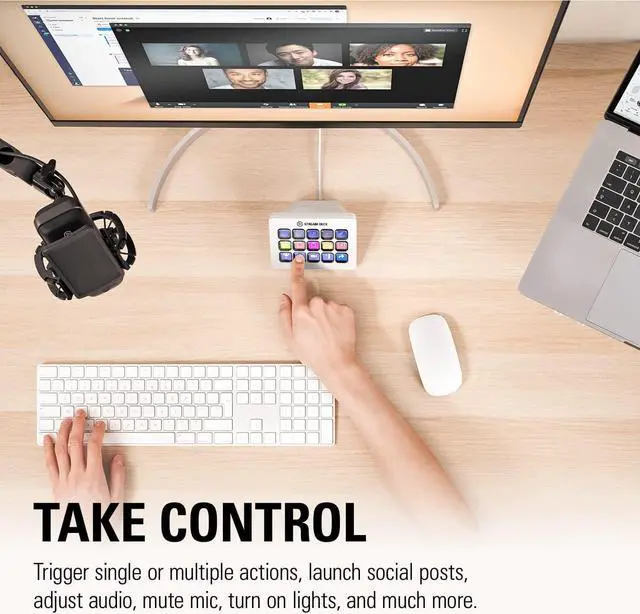 Alt view image 4 of 7 - Elgato Stream Deck MK.2 White  Studio Controller, 15 macro keys, trigger actions in apps and software like OBS, Twitch, YouTube and more, works with Mac and PC
