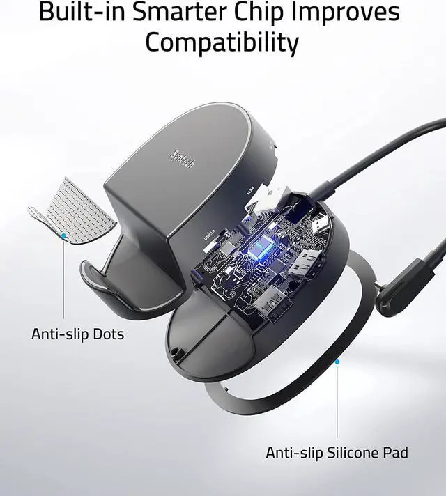 Alt view image 6 of 7 - Syntech Blue Protective Case with Docking Station Compatible with Steam Deck