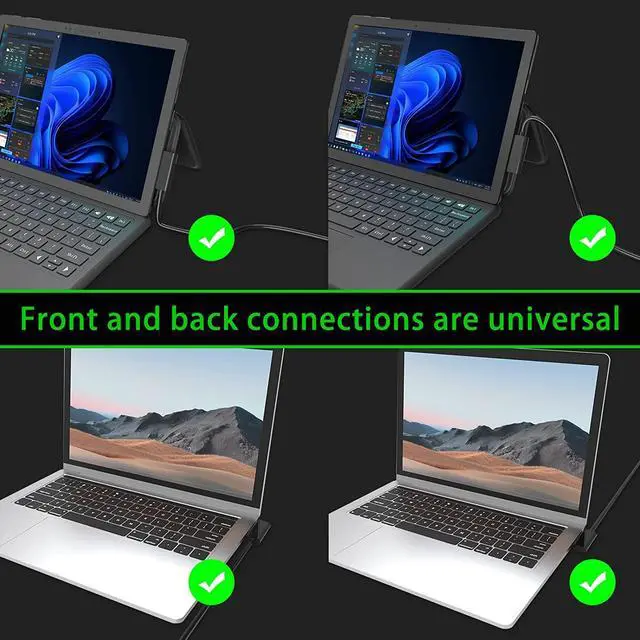 Alt view image 4 of 7 - Surface Pro Docking Station,90W Power Supply,4k HD,USB 3.0 x 4, Gigabit Ethernet, Mini DP x 2, 3.5mm Audio,Compatible with Surface Pro 7/X/6/4/3/2017, Laptop 5/4/3/2, Laptop go,Book 2/1,Surface Go 2/1