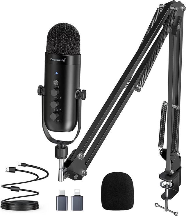 ZealSound Gaming Microphone Kit,Podcast Condenser USB Mic with
