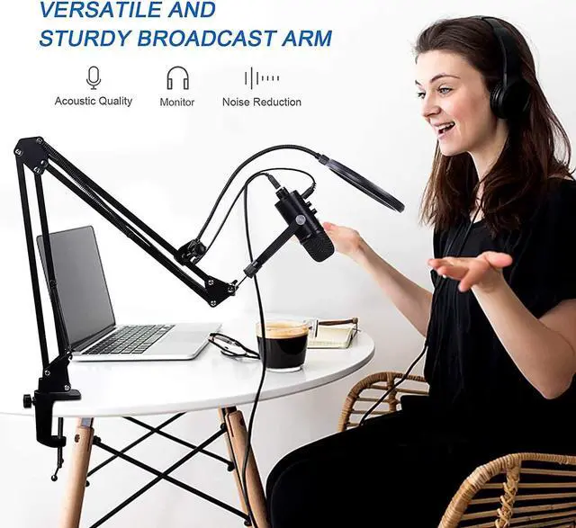 Alt view image 2 of 7 - USB Microphone Condenser Computer PC Gaming Mic Podcast Microphone Kit for Streaming,Recording,Vocals,ASMR,Voice,Cardioid Studio Microphone for Phone/Pad/Android/MAC/Laptop/PS4/USB C Phone,YouTube