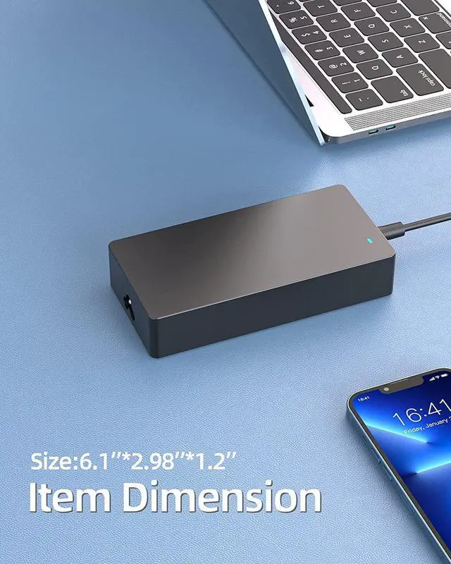 Alt view image 5 of 7 - 180W 130W AC Charger Fit for Dell WD15 Business Dock K17A Monitor,Docking Station WD19TB K20A, WD19,Thunderbolt Dock TB15 TB16 K16A WD19TBS TB18DC Dock D6000 D6000S Laptop Power Supply Adapter Cord