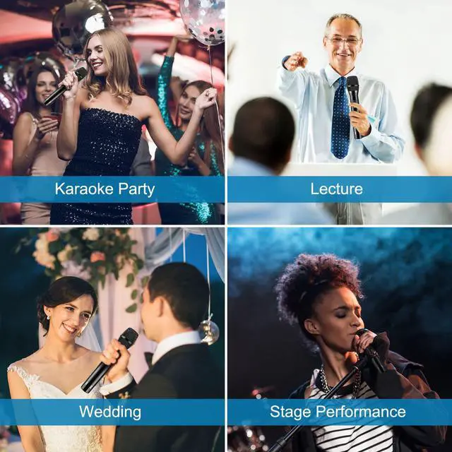 Alt view image 7 of 7 - VeGue Wireless Microphone System, Metal Professional UHF Dual Handheld Microphone Cordless Dynamic Mic Set for Home Karaoke, Party, Singing, Meeting, Church, Wedding, DJ, 200ft(VW-022)