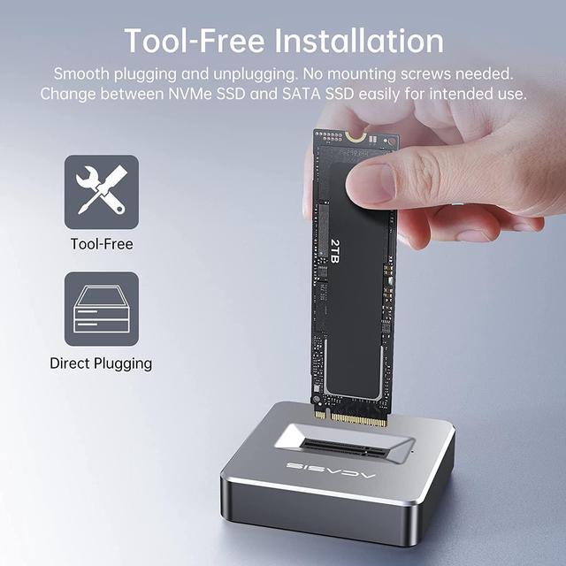 Alt view image 4 of 14 - ACASIS 40Gbps M.2 NVMe SSD Enclosure with Built-in Cooling Fan, Tool Free Installation, TBU 405 Pro for M1 M2 Pro/Max, Compatible with USB4/3.2/3.1/3.0/2.0, Support SSD Size 2280 B+M M-Key