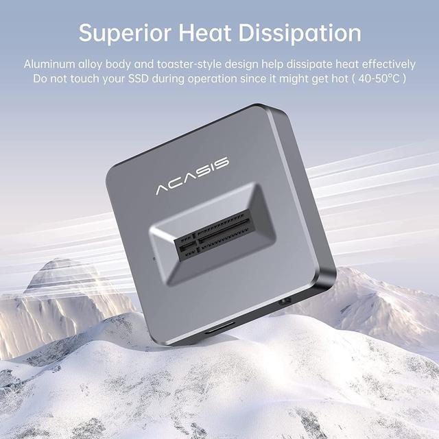 Alt view image 6 of 14 - ACASIS 40Gbps M.2 NVMe SSD Enclosure with Built-in Cooling Fan, Tool Free Installation, TBU 405 Pro for M1 M2 Pro/Max, Compatible with USB4/3.2/3.1/3.0/2.0, Support SSD Size 2280 B+M M-Key