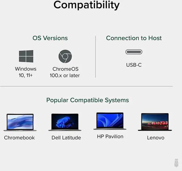 Alt view image 5 of 7 - Plugable 11-in-1 USB-C Hub, 100W USB-C Pass-Through, Laptop Docking Station Dual Monitor, 4K 60Hz HDMI, Compatible with Thunderbolt, Windows, Chromebooks, Displays Mirrored on Mac