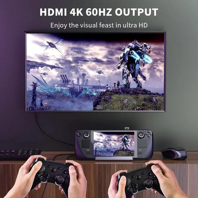 Alt view image 3 of 7 - Nycaco Docking Station Compatible with Steam Deck, 6-in-1 Steam Deck Dock with HDMI 2.0 4K@60Hz, Gigabit Ethernet, 3 USB 3.0 and Full Speed Charging USB C Port for Valve Stream Deck, Aluminum Alloy.