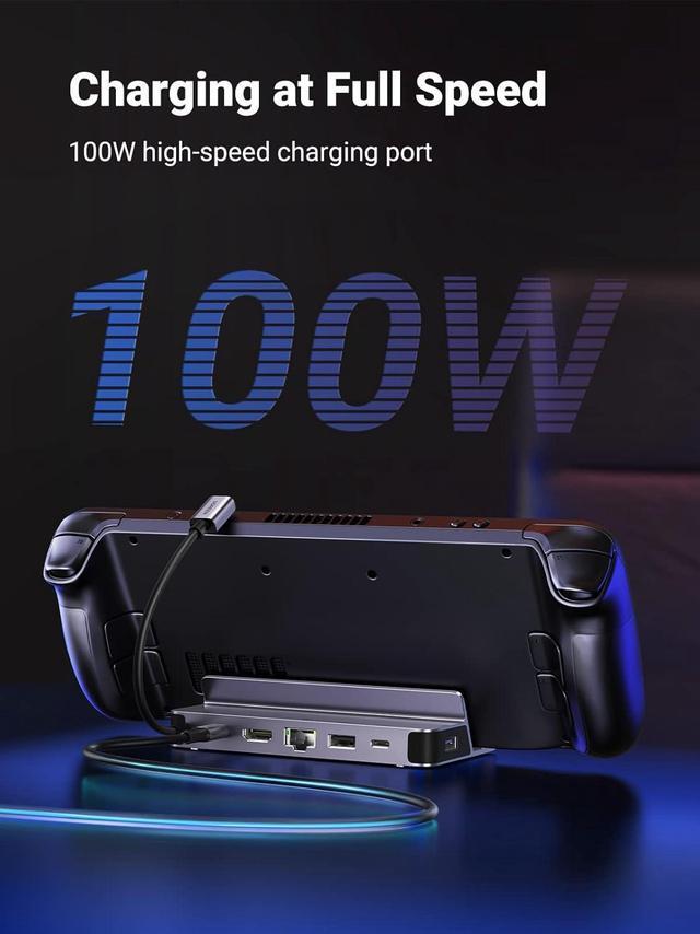 Alt view image 5 of 7 - UGREEN Steam Deck Dock, 6-in-1 USB C Docking Station with 4K@60Hz HDMI, Gigabit Ethernet, PD 100W Charging 1xUSB C 2X USB 3.0 Compatible with Steam Deck Rog Ally iPhone 15 Pro/Pro Max