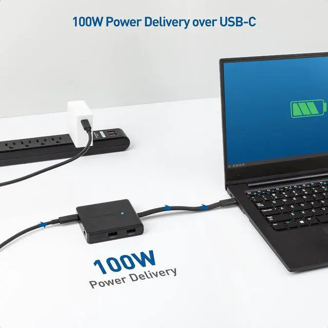 Alt view image 5 of 7 - Cable Matters Dual Monitor USB C Hub (USB C Dock) with Dual 4K HDMI, 2X USB 2.0, Ethernet, and 100W Charging - Thunderbolt 4 / USB4 / Thunderbolt 3 Port Compatible with Windows