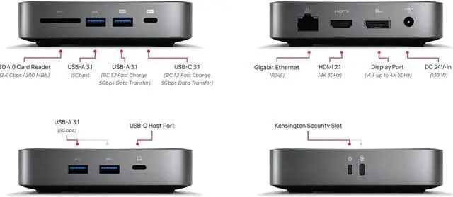 Alt view image 3 of 5 - Brydge Stone CORE USB-C MST (Multi-Stream Transport) Docking Station, Dual Display for Windows 10 and 11 with 10 Ports and 100 watts of Power