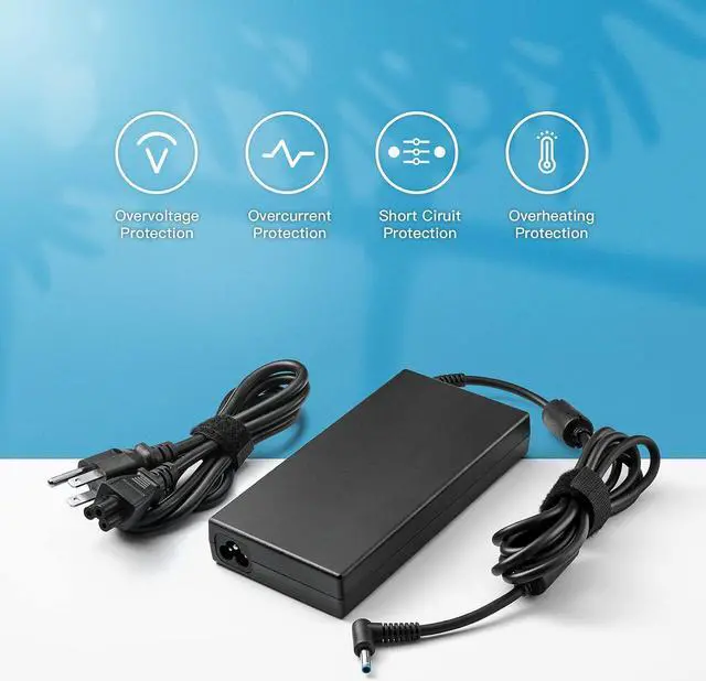 Alt view image 6 of 7 - AC Charger for HP 120W Power Adapter, HP Laptop Charger for HP USB-C Dock G5 USB-C/A Universal Dock G2 5TW13AA Envy 15 17 Series Omen 15-5000 5100 5200 710415-001 L41856-001 HP 120W AC Adapter