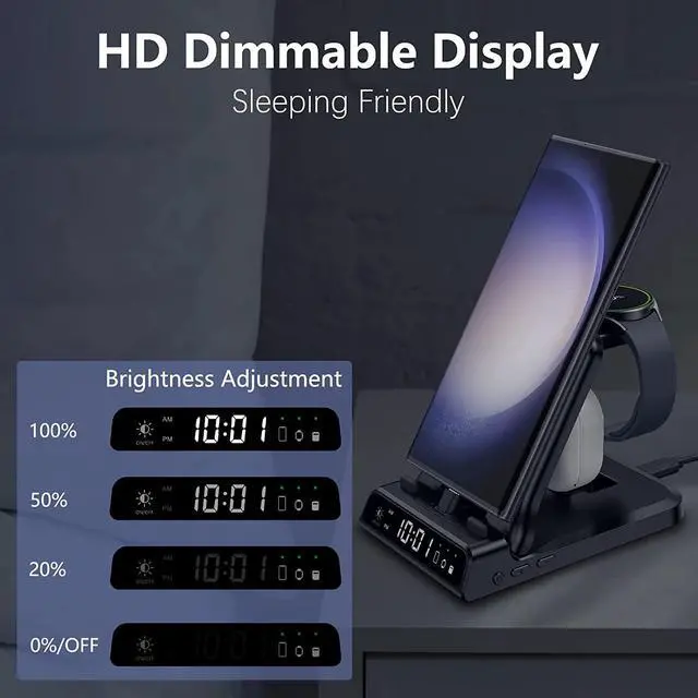 Alt view image 6 of 7 - Charging Station for , Foldable 25W 3 in 1 Super Fast Charging Dock Stand for Galaxy S24 Ultra/S23/S22/Z Flip 5/Fold 5/A54/A25/A15/Buds,  Watch Charger for Galaxy Watch 6/5/4/3