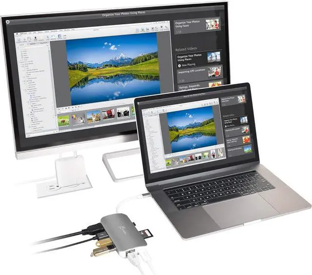 Alt view image 4 of 7 - j5create USB C Hub Adapter Multi-Monitor 10-in-1 Port Docking Station 4K HDMI, VGA, Ethernet, USB 3.0, MicroSD, SD, USB-C 3.1 + Power Delivery | for PC, Laptop, Tablet, Display Connection