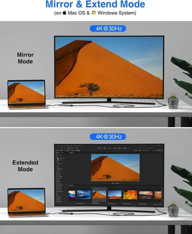 Alt view image 2 of 7 - USB C Hub, TOTU 9-in-1 Docking Station Type C Hub with 4K HDMI Port, 3 USB 3.0 Ports,1 USB 2.0 Port, 1 USB C Port,SD/TF Card Reader,100W PD USB-C Power Delivery,for Mac Pro and Other Type C Laptops
