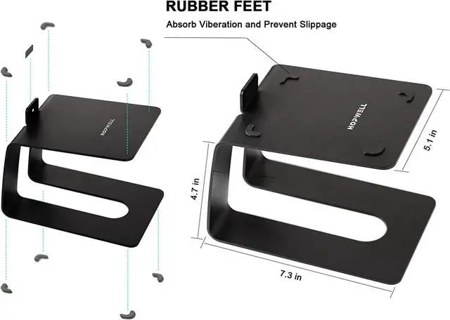 Alt view image 3 of 6 - Desktop Speaker Stands, Pair, Professional Studio Monitor Stand for Bookshelf Speakers,Premium Desk Surround Sound Speaker Riser