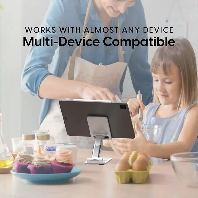 Alt view image 5 of 7 - TALK WORKS Adjustable Cell Phone Desk Mount Compatible w/ iPhone 13/ Pro/ Pro Max,14/Plus/Pro/Pro Max - Flexible Stand for Office, Home, Tabletop (White), Welcome to consult