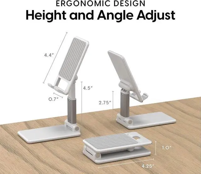 Alt view image 6 of 7 - TALK WORKS Adjustable Cell Phone Desk Mount Compatible w/ iPhone 13/ Pro/ Pro Max,14/Plus/Pro/Pro Max - Flexible Stand for Office, Home, Tabletop (White), Welcome to consult