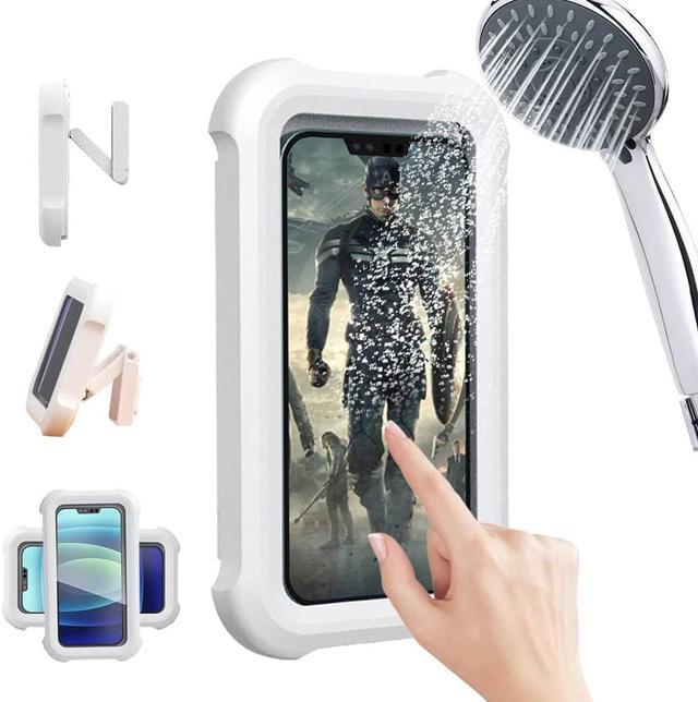 Upgraded 480° Rotating Shower Phone Holder Waterproof Case with Touch  Screen,OOLYICO Shower Accessories Guardian Buddy Holder Wall Mount Shelf in