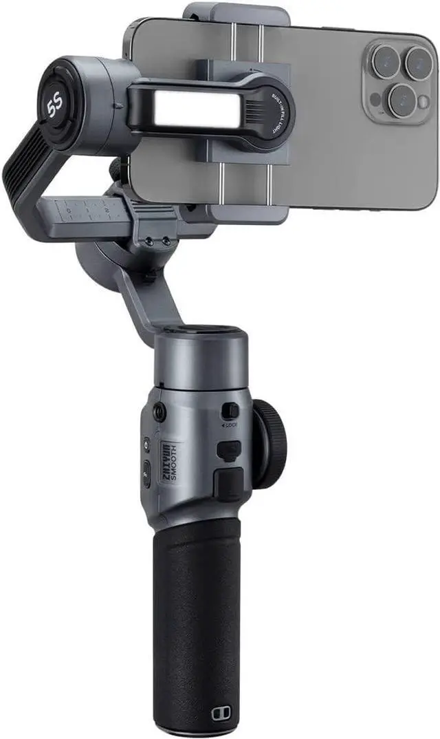 Alt view image 4 of 7 - Zhiyun Smooth 5S Combo w/Magnetic Fill Light,Carrying Bag &Tripod,Gimbal Stabilizer for Smartphone 3-Axis Handheld Gimbal for iPhone 14 13 Pro Max Plus 12 X Xs Xr Cell Phone zhi yun Smooth 5 Upgrade