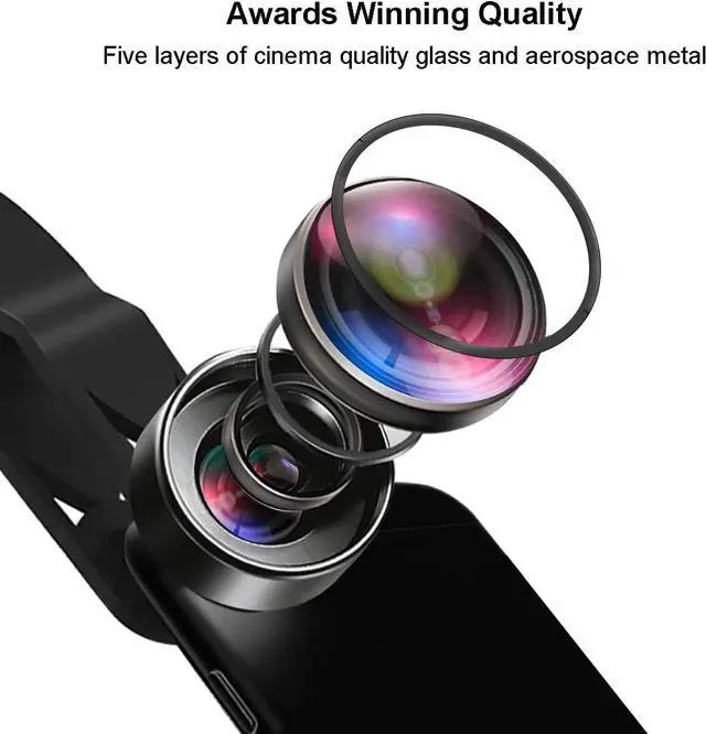 Alt view image 2 of 7 - KEYWING Fisheye Lens, 198° Fish Eye Phone Camera Lens Kit for iPhone | Fish Bowl Camera Lens, Phone Lens Accessories, Lens Attachments for iPhone 6 7 8 X Samsung Smartphone