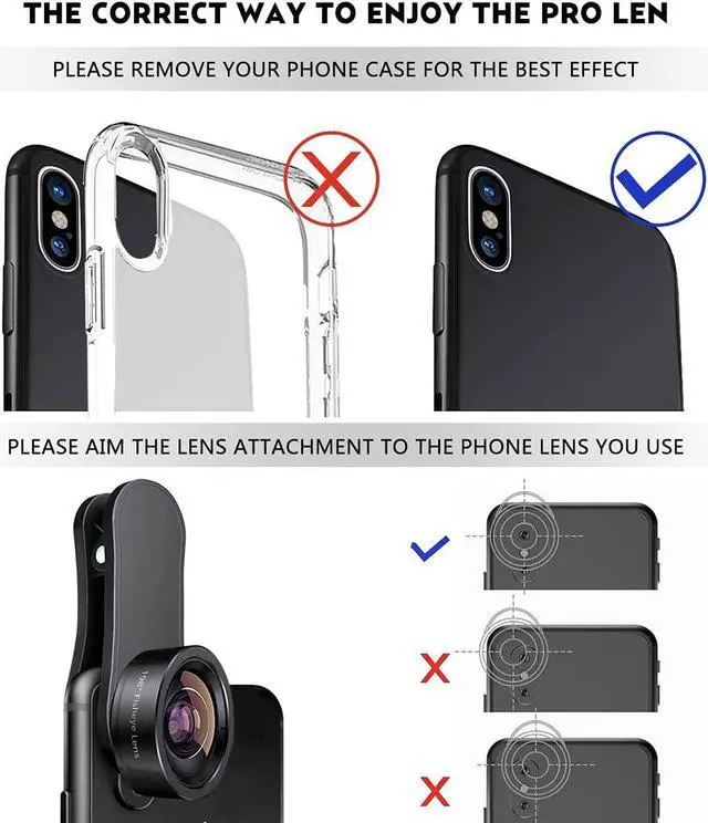 Alt view image 6 of 7 - KEYWING Fisheye Lens, 198° Fish Eye Phone Camera Lens Kit for iPhone | Fish Bowl Camera Lens, Phone Lens Accessories, Lens Attachments for iPhone 6 7 8 X Samsung Smartphone