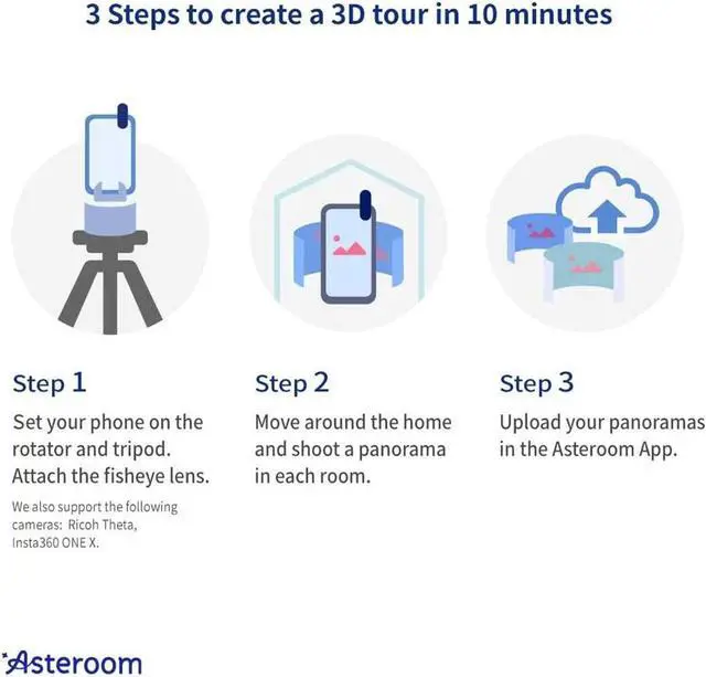 Alt view image 5 of 7 - Asteroom 360 Camera 3D Virtual Tour Real Estate Kit - Gear Includes: Tripod, Digital Camera Rotator, Fisheye Cam Lens (Asteroom iPhone/Samsung Phone Case Not Included, Purchased Separately on )