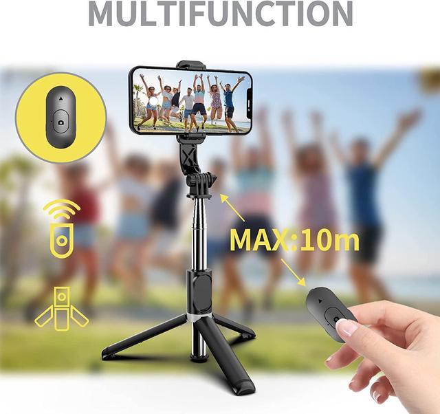 Selfie Stick Tripod, All in One Extendable & Portable Selfie Stick with  Wireless Remote Compatible with iPhone 14 13 12 11 pro Xs Max Xr X 8 7,  Galaxy