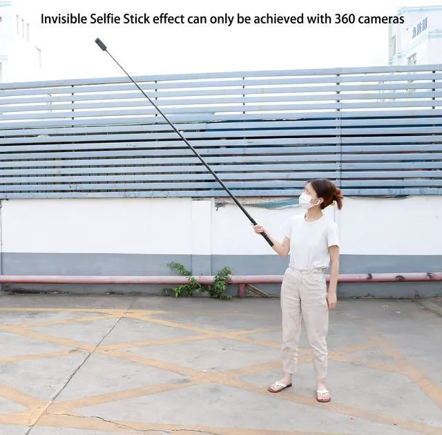 Alt view image 5 of 6 - PellKing Long 77inch Invisible Selfie Stick for Insta360 ONE X4, X3, X2, X, Insta360 ONE R, RS, Insta 360 Camera 1/4" Extended Monopod Pole