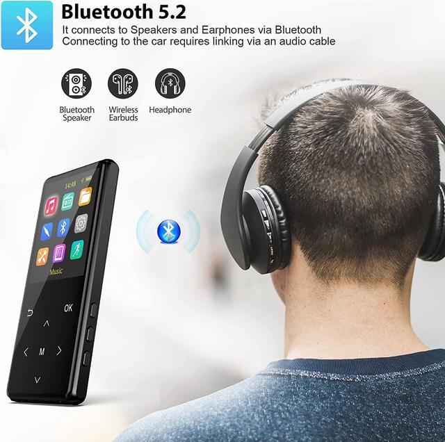 MP3 Player, 32GB Portable MP3 Player with Bluetooth 5.2, Digital Hi-Fi  Lossless Sound Music Player, FM Radio, Voice Recorder, Dual Recording,  Outdoor