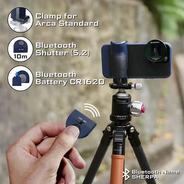 Alt view image 5 of 6 - Freewell Versatile Bluetooth Smartphone Selfie Grip with ARCA Standard, Cold Shoe Mount for iPhone, Samsung Cell Phone