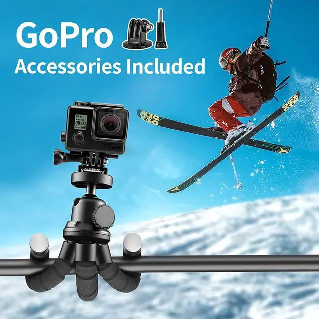 Alt view image 3 of 6 - Aureday Phone Tripod, Flexible Tripod for iPhone and Android Cell Phone, Come with Wireless Remote and Clip for Video Recording/Vlogging/Selfie
