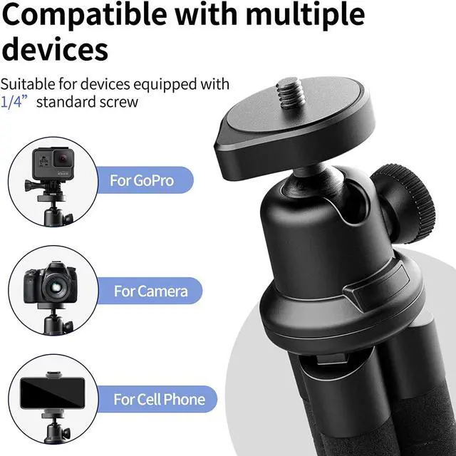 Alt view image 4 of 6 - Aureday Phone Tripod, Flexible Tripod for iPhone and Android Cell Phone, Come with Wireless Remote and Clip for Video Recording/Vlogging/Selfie