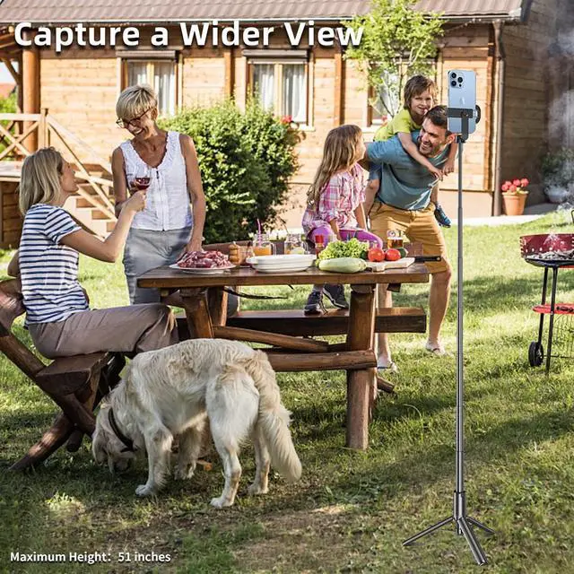 Alt view image 4 of 7 - Selfie Stick Tripod for iPhone, Cell Phone Stand for Recording with Wireless Remote, Lightweight Tripod Stand for iPhone 13/12/12 Pro/12 Pro Max/11/11 Pro/X/XR/XS/8/7/6S,Android Samsung Smartphone